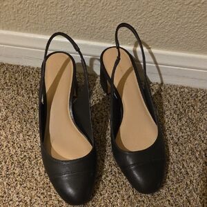 Stuart Weitzman Black Slingback Heels